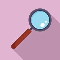 Find solution magnify glass icon, flat style vector