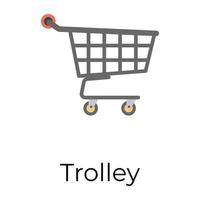 Trendy Shopping Trolley vector