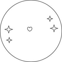 Round frame with stars and heart. vector