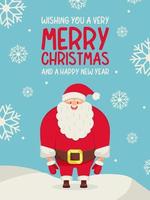 Santa claus, stylish postcard. Merry Christmas. Vector illustration