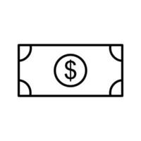 icono de vector de billete de dólar