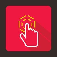 Mouse cursor hand icon, flat style vector