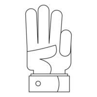 Finger up icon, outline style. vector