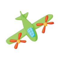 Airplane with two propeller engines icon vector