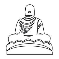 Buddha statue icon, outline style vector