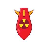 Nuclear warhead icon, cartoon style vector