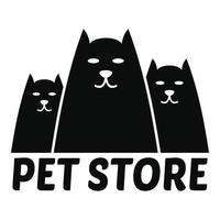 Cat store logo, simple style vector