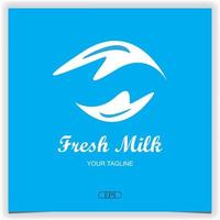 Splash fresh milk wave logo design premium elegant template vector eps 10