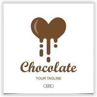 corazón chocolate logo diseño premium elegante plantilla vector eps 10