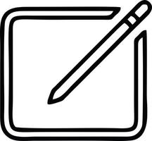 pencil icon in black vector image, illustration of pencil in black on white background, a pen design on a white background