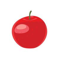 icono de manzana roja, estilo de dibujos animados vector