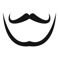 icono de bigote y barba, estilo simple. vector