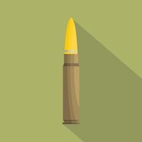 Weapon cartridge icon, flat style vector