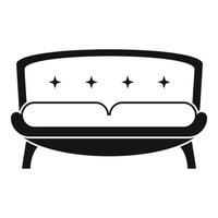 Retro old sofa icon, simple style vector