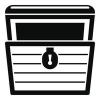 Open treasure chest icon, simple style vector