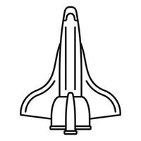 Spaceship icon, outline style vector