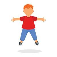 Kid boy jump icon, flat style vector