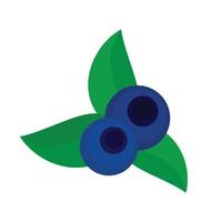 Eco blueberry icon, flat style vector