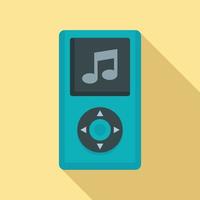 Portable music player icon, flat style vector