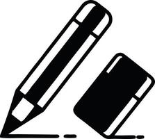 pencil icon in black vector image, illustration of pencil in black on white background, a pen design on a white background