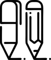 pencil icon in black vector image, illustration of pencil in black on white background, a pen design on a white background