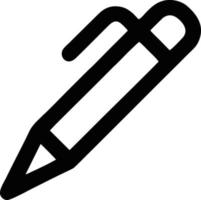 pencil icon in black vector image, illustration of pencil in black on white background, a pen design on a white background