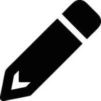 pencil icon in black vector image, illustration of pencil in black on white background, a pen design on a white background