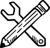 pencil icon in black vector image, illustration of pencil in black on white background, a pen design on a white background