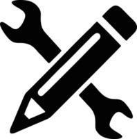 pencil icon in black vector image, illustration of pencil in black on white background, a pen design on a white background