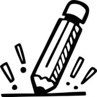 pencil icon in black vector image, illustration of pencil in black on white background, a pen design on a white background