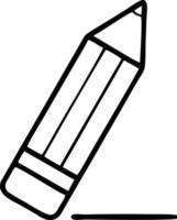 pencil icon in black vector image, illustration of pencil in black on white background, a pen design on a white background