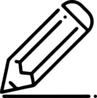 pencil icon in black vector image, illustration of pencil in black on white background, a pen design on a white background