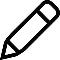 pencil icon in black vector image, illustration of pencil in black on white background, a pen design on a white background