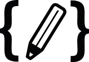 pencil icon in black vector image, illustration of pencil in black on white background, a pen design on a white background