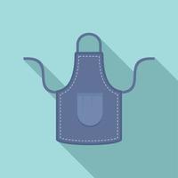 Jeans apron icon, flat style vector