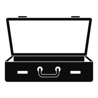 Leather suitcase icon, simple style vector