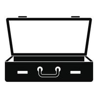 Leather suitcase icon, simple style vector