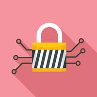 Digital padlock icon, flat style vector