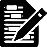 pencil icon in black vector image, illustration of pencil in black on white background, a pen design on a white background