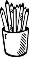 pencil icon in black vector image, illustration of pencil in black on white background, a pen design on a white background