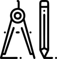 pencil icon in black vector image, illustration of pencil in black on white background, a pen design on a white background