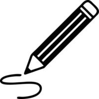 pencil icon in black vector image, illustration of pencil in black on white background, a pen design on a white background