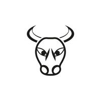 icono de vector de logotipo de cabeza de toro