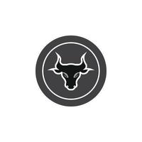 icono de vector de logotipo de cabeza de toro