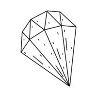 Diamond in hand drawn doodle style isolated on white background. Use it for greeting cards and logo. vector