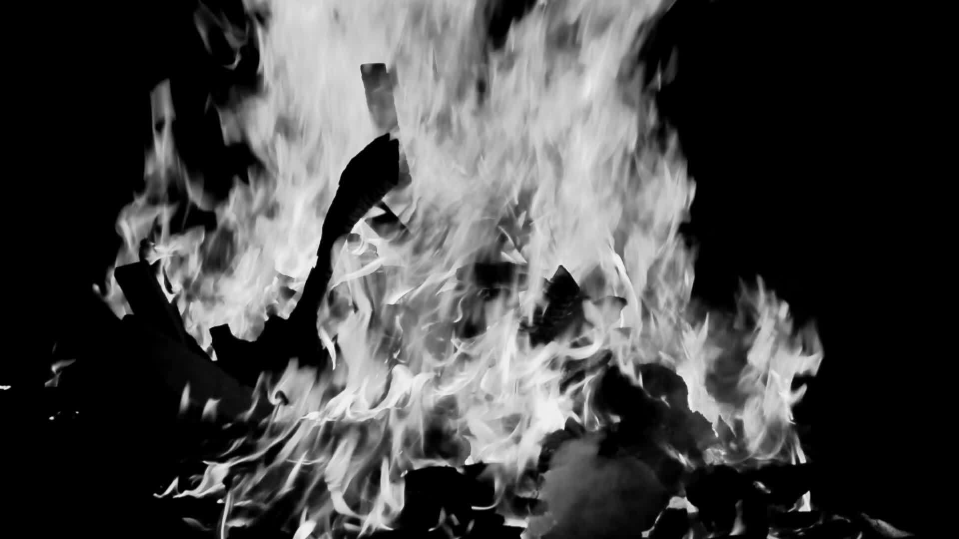 Black And White Fire Wallpaper