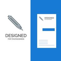 Education Pen Pencil Grey Logo Design and Business Card Template vector