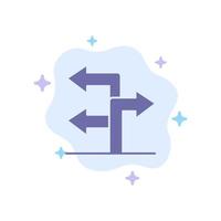 Arrow Direction Navigation Blue Icon on Abstract Cloud Background vector