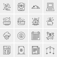 16 iconos de negocios universales vector ilustración de icono creativo para usar en proyectos relacionados con la web y dispositivos móviles