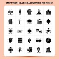 Solid 25 Smart Urban Solutions And Wearable Technology Icon set Vector Glyph Style Design Black Icons Set Web and Mobile Business ideas design Vector Illustration